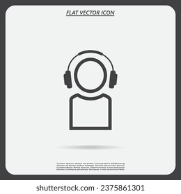 man with headphones vector icon