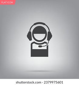 man with headphones vector icon
