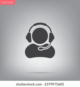 hombre con icono de vector de auriculares