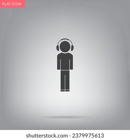 man with headphones vector icon