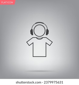hombre con icono de vector de auriculares