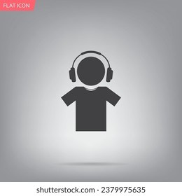 man with headphones vector icon