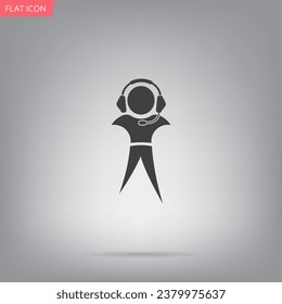 man with headphones vector icon