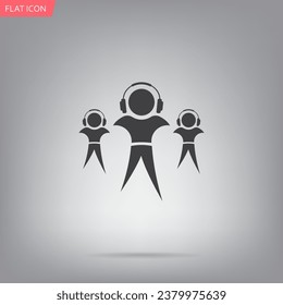 man with headphones vector icon