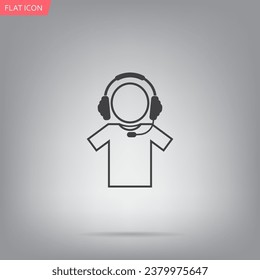 hombre con icono de vector de auriculares