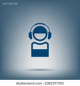 man with headphones vector icon