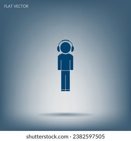 man with headphones vector icon