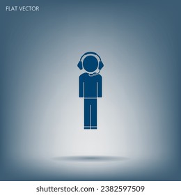 man with headphones vector icon