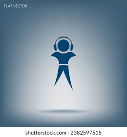 man with headphones vector icon