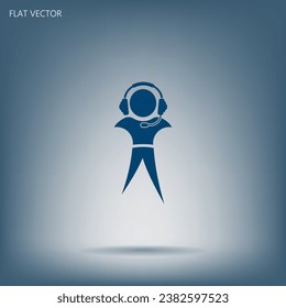 man with headphones vector icon