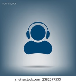 man with headphones vector icon
