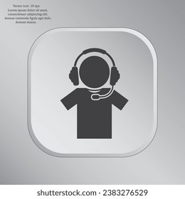 man with headphones vector icon