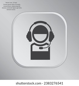 hombre con icono de vector de auriculares