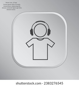 man with headphones vector icon