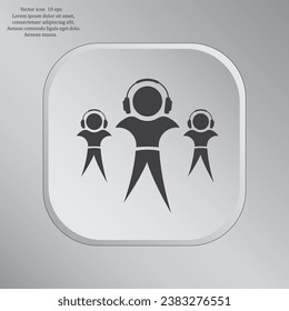 hombre con icono de vector de auriculares