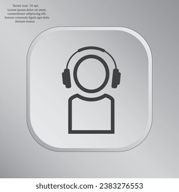 man with headphones vector icon