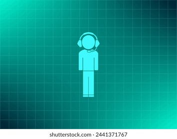 man with headphones vector icon