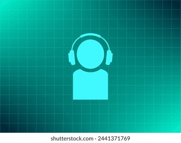 man with headphones vector icon
