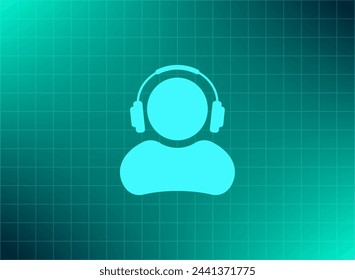 man with headphones vector icon