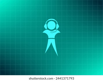 man with headphones vector icon