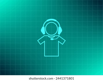 man with headphones vector icon