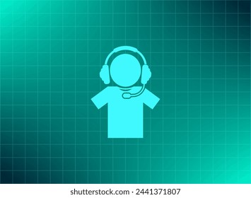 man with headphones vector icon