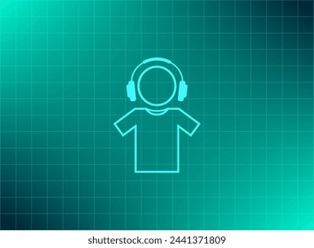 man with headphones vector icon