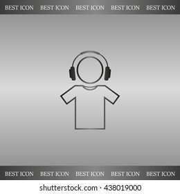 man with headphones vector icon