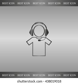 man with headphones vector icon