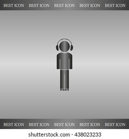 man with headphones vector icon