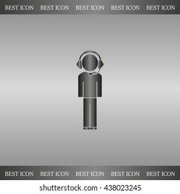 man with headphones vector icon