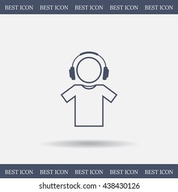 man with headphones vector icon