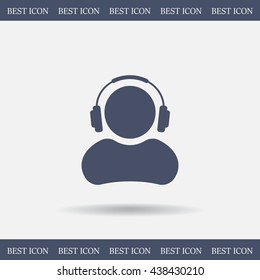 man with headphones vector icon