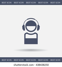 man with headphones vector icon