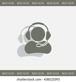 man with headphones vector icon