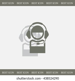 man with headphones vector icon