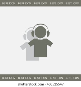 man with headphones vector icon