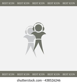 man with headphones vector icon