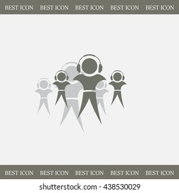 man with headphones vector icon