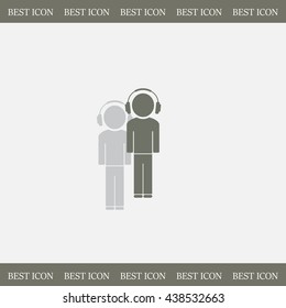 man with headphones vector icon