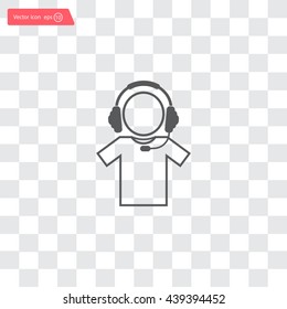 man with headphones vector icon