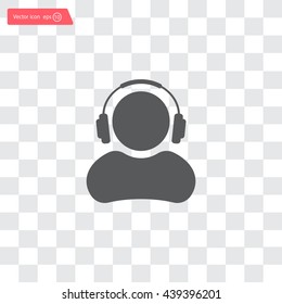 man with headphones vector icon