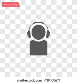 man with headphones vector icon