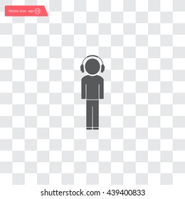 man with headphones vector icon