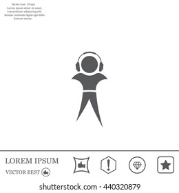 man with headphones vector icon