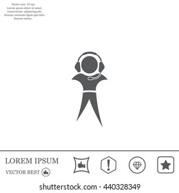 man with headphones vector icon
