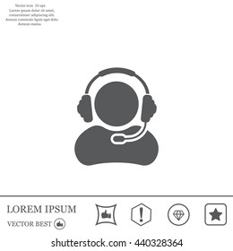 man with headphones vector icon