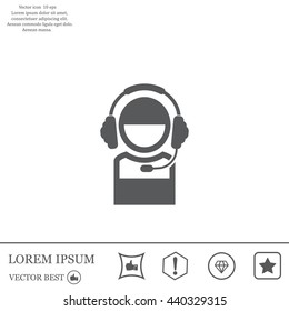 man with headphones vector icon