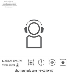 man with headphones vector icon