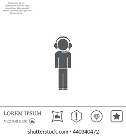 man with headphones vector icon